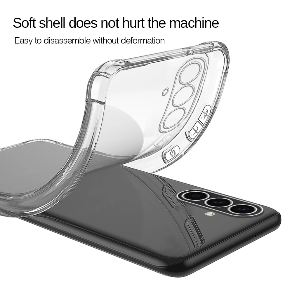 Anti-Yellow Transparent Shockproof Soft Back Cover - Clear TPU Case