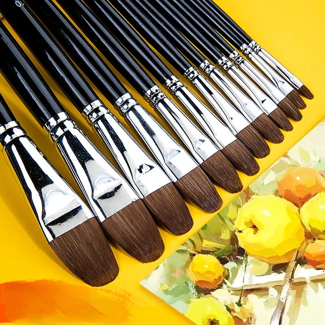 1pc Bristle Gouache Paint Brushes Professional Long Handle Oil Painting  Brush for Acrylic Watercolor Canvas Art Supplies - AliExpress