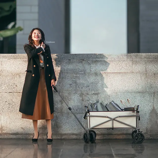 Északi Kültéri Kempingkocsik Otthoni Kerti Szekerek Összecsukható Kocsi Kert - Image 3