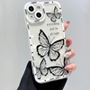 Pink Butterfly Pattern Phone Case For iPhone 16 14 13 12 11 15 Pro Max 7 8 Plus XS XR X SE 2022 Personalized Border Soft Cover 6