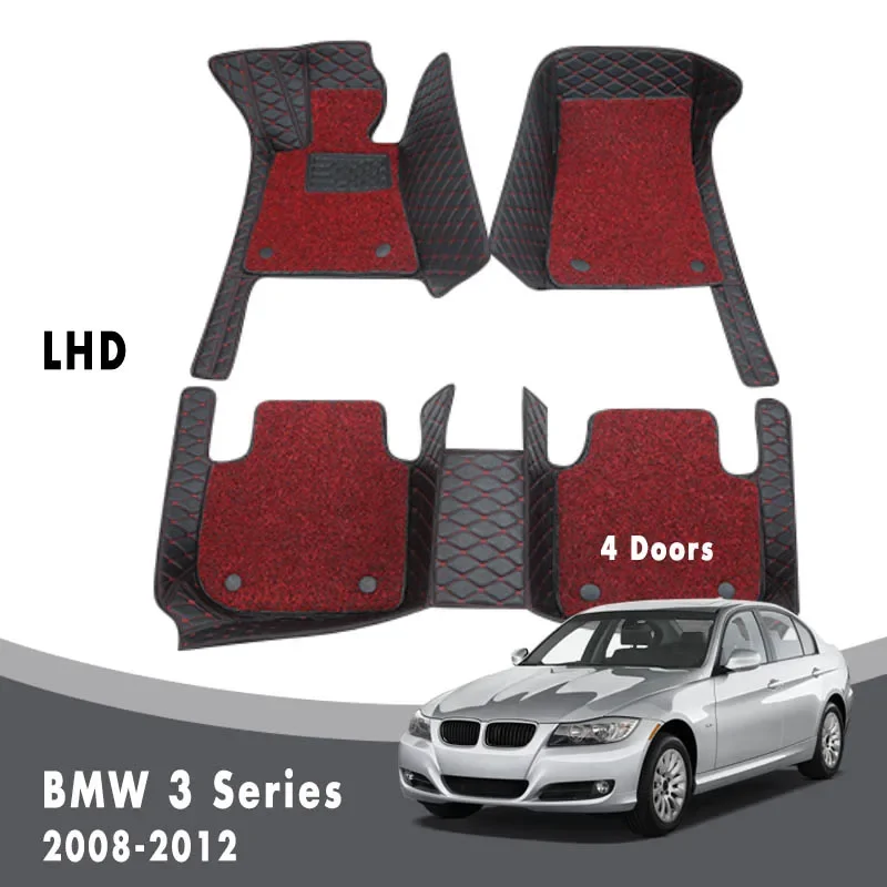 

Car Floor Mats Carpets For BMW 3 Series M3 (4 Doors) 2012 2011 2010 2009 2008 2007 2006 2005 Luxury Double Layer Wire Loop Parts