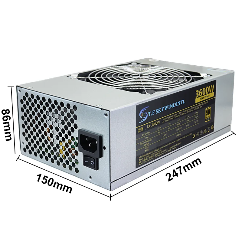220V 3600W ATX 전원 공급 장치, 완전 모듈식 PSU, AI 컴퓨팅 설계, 딥 러닝 지원, RTX 5090 GPU 서버 워크스테이션용