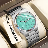 POEDAGAR Top Exquisite Male Watch Stainless Steel Waterproof Luminous Fashion Quartz Men's Watches Date Week Wristwatch For Men