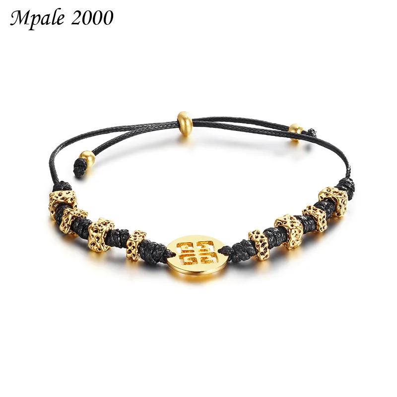 

New Fu Character woven Bracelet ing Fashion Vintage bracelet with adjustable pull out accessories