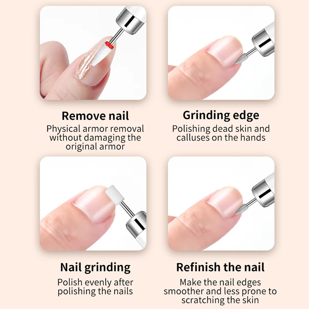 Nail Drill Professional Handle Pen Nail File Machine Rechargeable Nail Drill Tools for Acrylic Gel Nails Manicure Pedicure 2