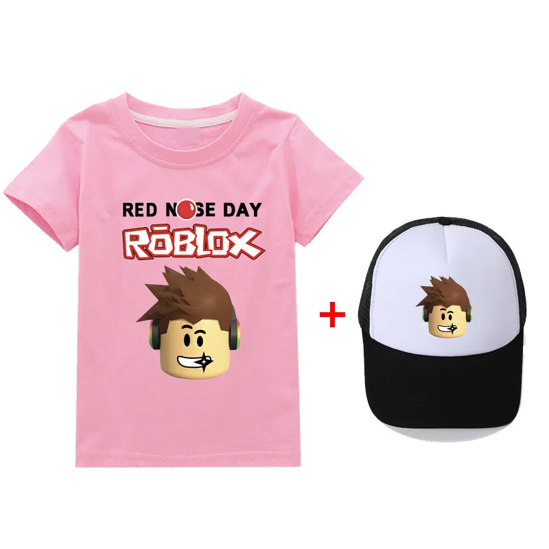 

Новые модные периферийные устройства Roblox, футболка с коротким рукавом из тонкого хлопка и шапка для мальчиков и девочек, комплект из трех предметов, подарок для детей