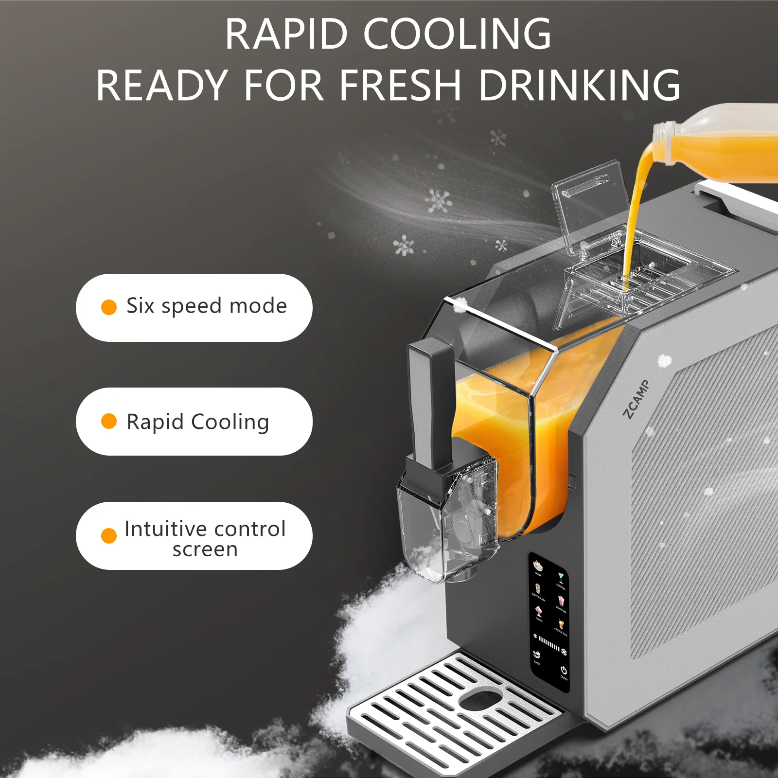 Slushie Machine, 90oz Frozen Drink Maker with Rapid Cooling & Powerful Compressor, Large Fill Door No-Spill Design, Intuitive LED Display, Easy Cleanup for Margaritas Frappes Smoothies, Gray 5