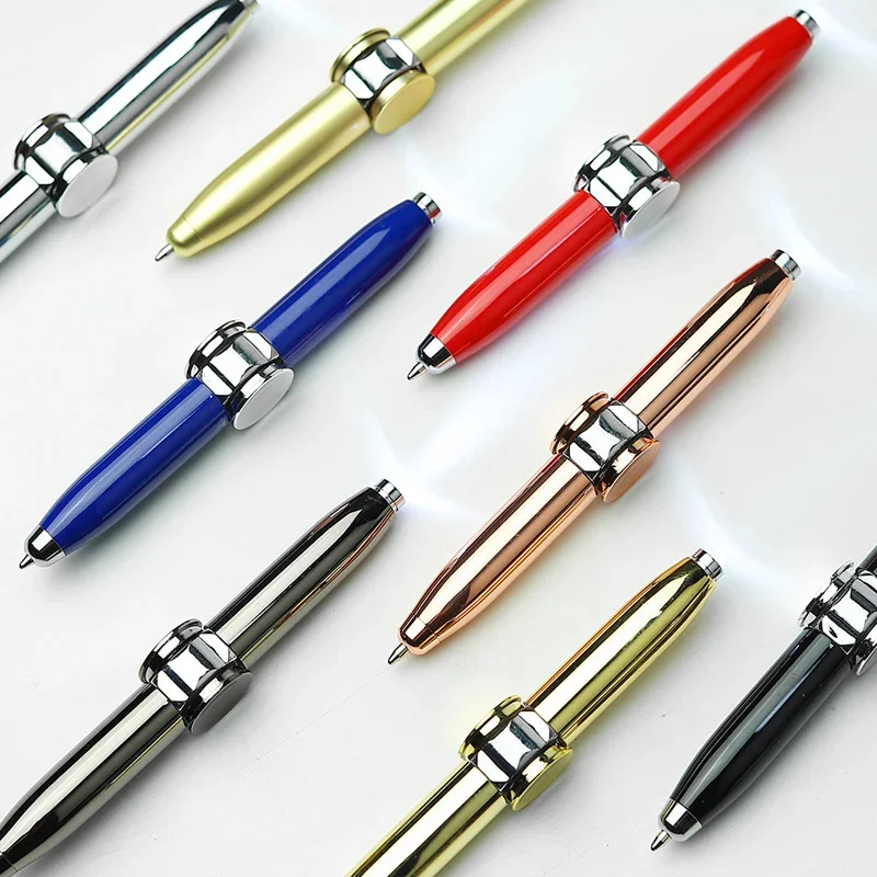 Multi Functional Pen Fingertip Gyro LED Light-emitting Gyro Pen Creative Cute Stationery Metal Neutral Rotating