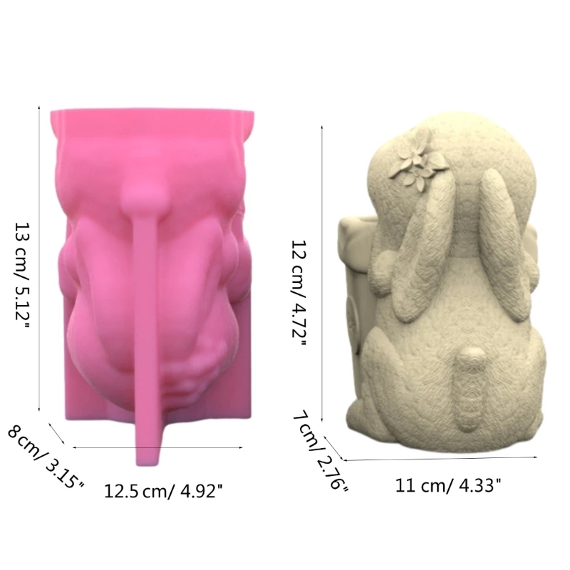 Nonstick Rabbit Pen Holder Mold Flower Pot Silicone Mold DIY Crafts Ornament Tool DIY Succulent Planter Mold Dropship