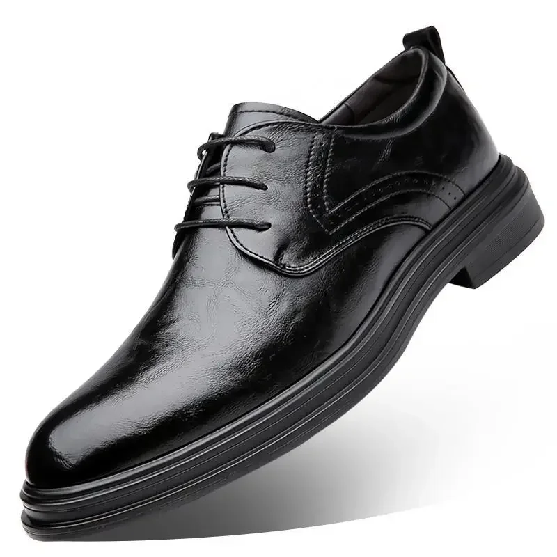 

Туфли дерби мужские, классические туфли на шнуровке, круглый носок, ручная работа, роскошная свадебная одежда, черные