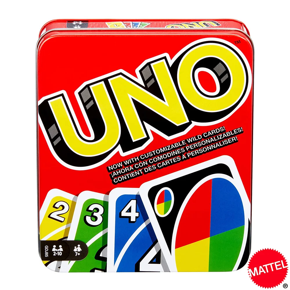 Mattel uno caixa de lata estilo clássico jogos família engraçado ...