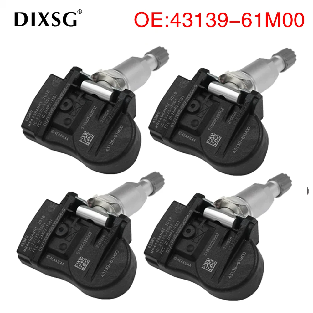 4Pcs Tire Pressure Sensor 43130-61M00 43139-61M00 for Suzuki Grand Vitara SX4 S-Cross Ignis Baleno Swift Jimmy Splash 433MHZ