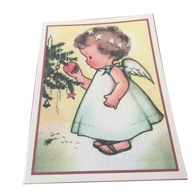 Рождественская карта, Рождественская открытка с ангелом, подарок, поздравительная открытка, утолщенная бумажная открытка, открытка с благодарностью для друзей и семьи