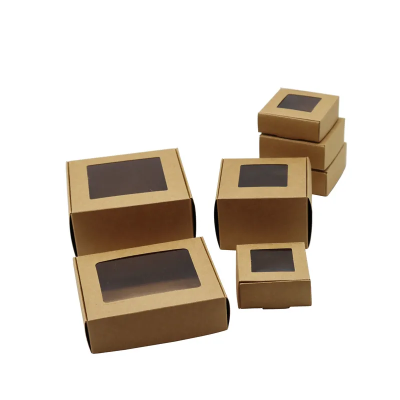 thumbnail image 1 of 50 piezas DIY Kraft Multi Size Cute Square Kraft Packaging Box Wedding Party Favor Supplies Handmade Soap Chocolate Candy Gift Box, 1 of 5