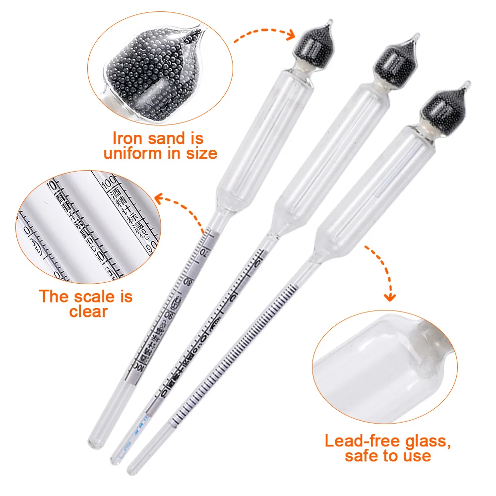 4-Piece Alcohol Hydrometer Set 3