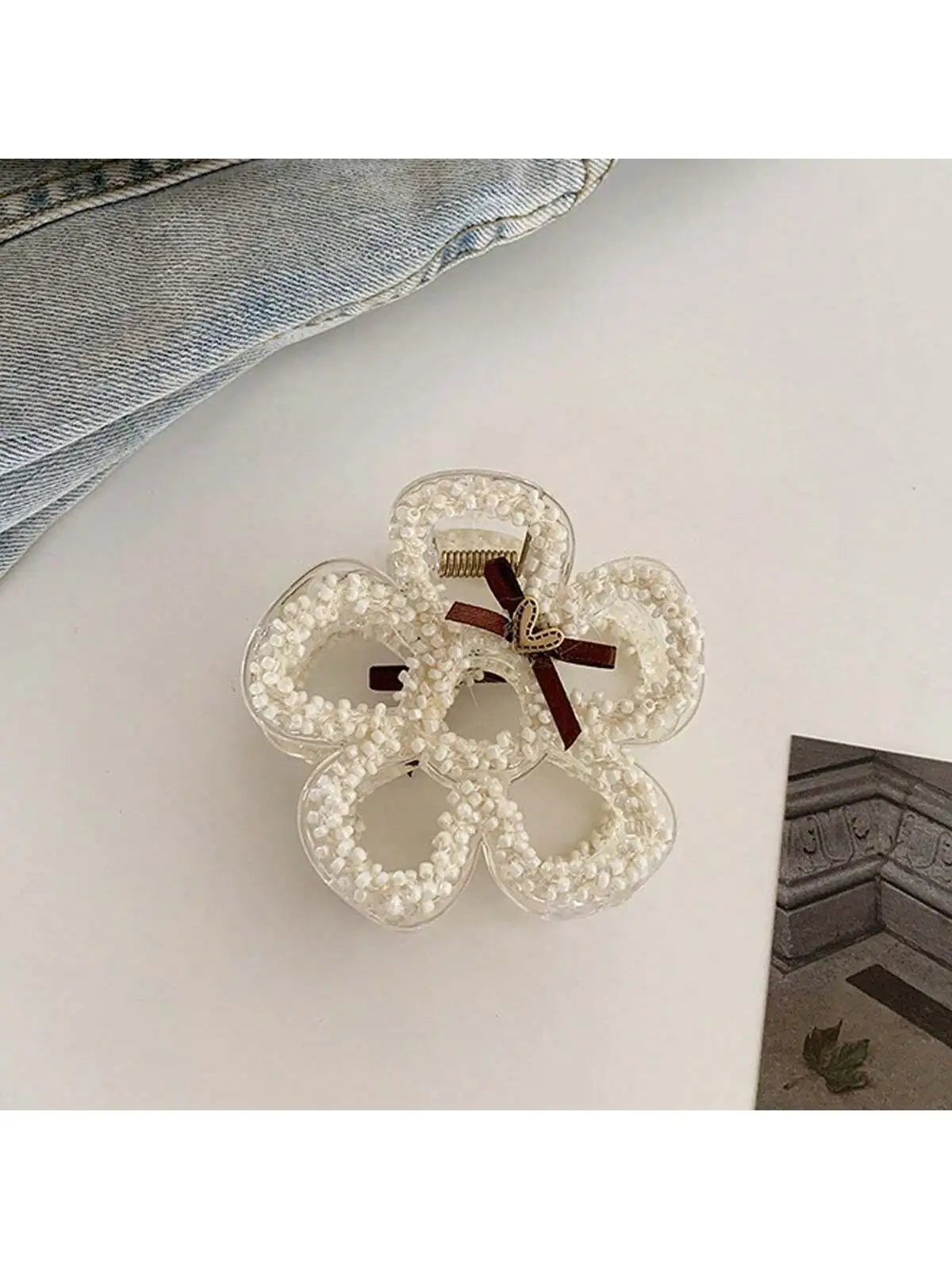 1pc 머리 잡는 클립 진주 잡는 클립 머리 뒤 잡는 클립, 발렌타인 데이 어머니의 날 크리스마스 선물