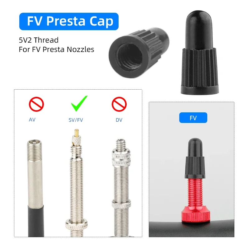 Valve Caps AV FV Threaded Caps for Schrader Presta Nozzles of Auto Cars Bicycle Motorcycles Scooters Valves Plastic Lid Optional Seal Ring