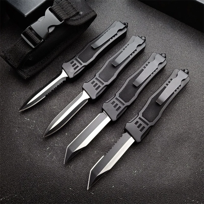 

Micro OTF Tech Knife Combat Troo 616 Series 440 Steel Blade 57HRC Hardness Zinc-aluminum Alloy Handle Self Defense Pocket Knife