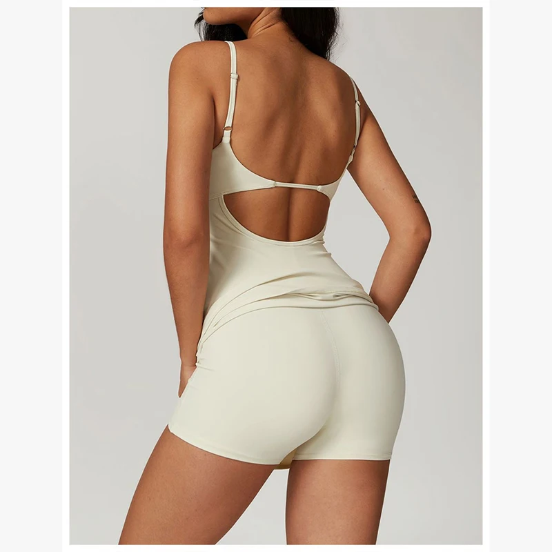 Sports dress with chest cushion breathable outdoor golf back yoga pants tennis skirt with leggings