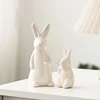 Bookshelf Easter Decorations White Ceramic Bunnies Home Tabletop  Bunny Microlandscape Ornament For Garden Backyard Decor Crafts 5