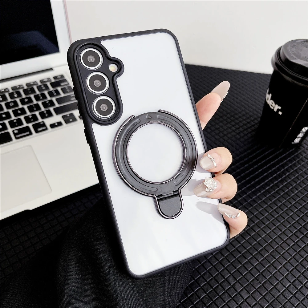 Luxury Magnetic Bracket Clear Acrylic Stand Phone Case