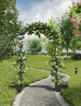 Span Garden Arch Trellis for Climbing Plants, Metal Wedding Arch Flowers Frame Backdrop Stand,Balloon Decor Garden Arch Arbor 2