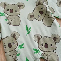Spring And Autumn Boys And Girls' Cute Cartoon Kaola Full Print Cotton Comfortable Long Sleeve Baby Bodysuit 5