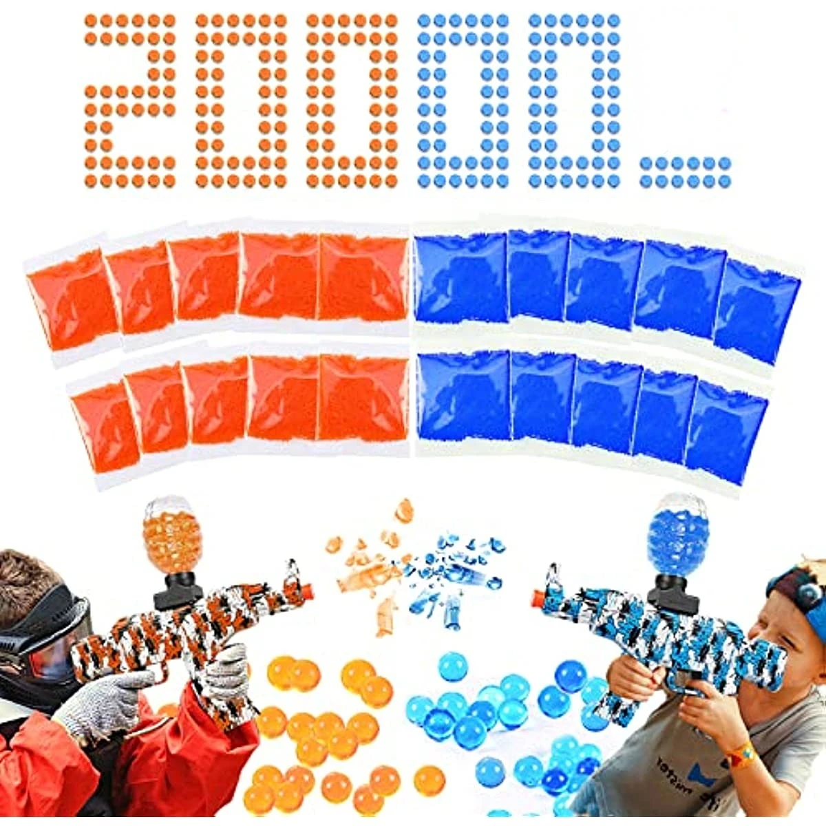 

Gel Water Ball Beads Refill Ammo Gel Blaster Ammo Splatter Ball Gun Bullets Toy Splatrball Outdoor Game Toy for Family Kids DIY