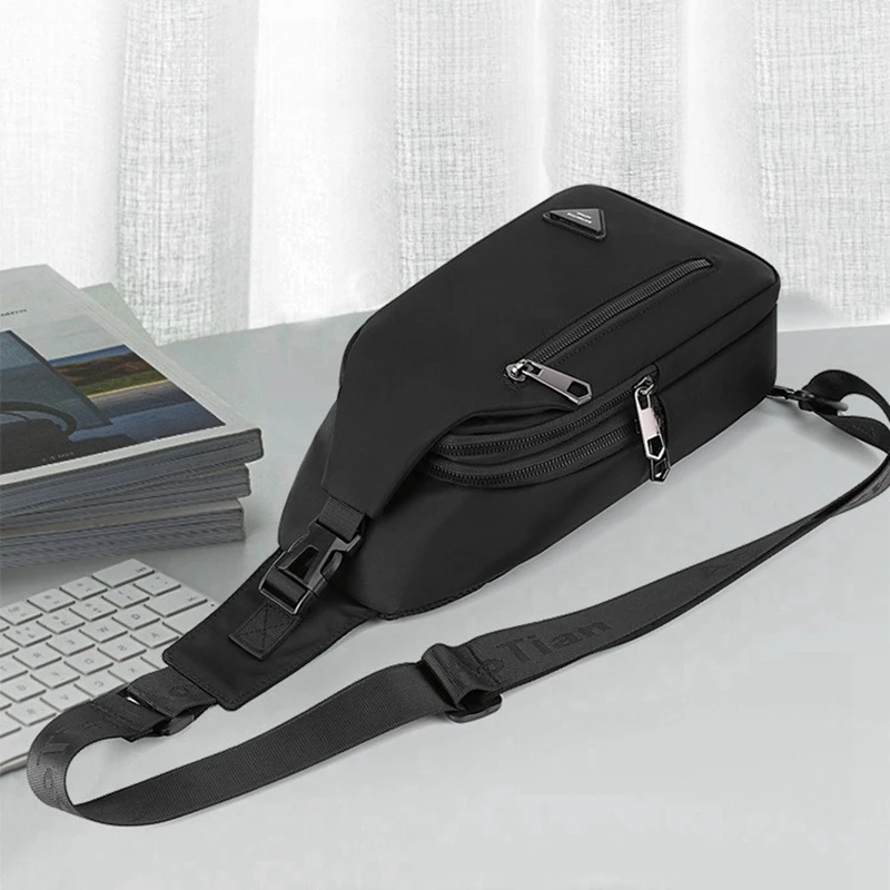 BYMONDY New Men's Chest Bags Oxford Cloth Short Trip Sling Pack for Boys Ipad Mini Crossbody Shoulder Bag Fashion Tide 5 Colors