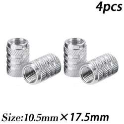 Enhanced Aluminum Alloy Tire Valve Caps - Waterproof Wheel Rim Stem Covers (Silver)