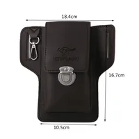 Ensemble de sacs pour téléphone portable en cuir, sac banane pour hommes, clé verticale, site de travail d'été pour hommes portant une ceinture autour du sac de taille. 5