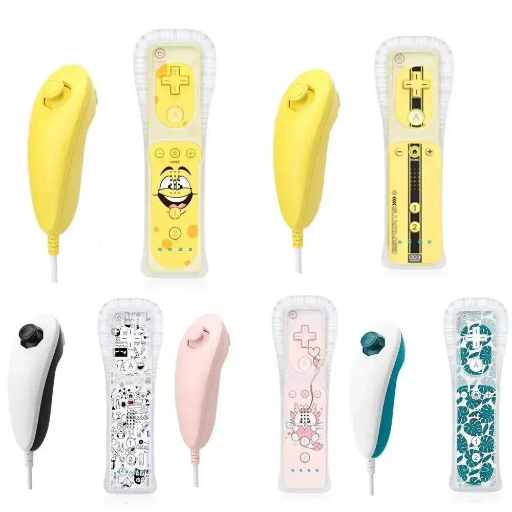 For Nintendo Wii U Joystick 2 in 1 Wireless Remote Gamepad Controller Set Motion Plus Remote Controller Gamepad Games Control