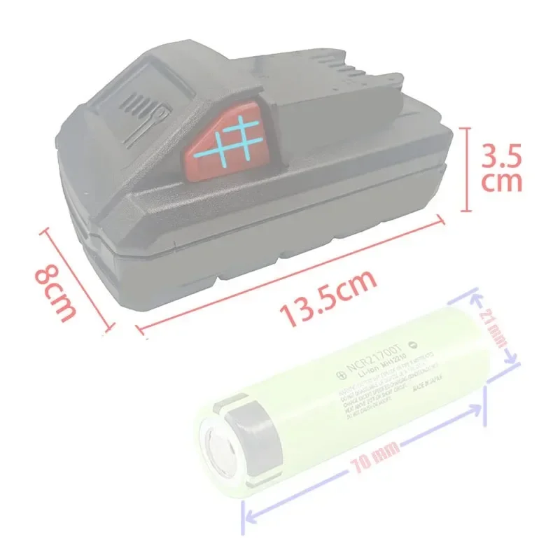 밀워키 m18 18V 4Ah 5* 21700 리튬 배터리 하우징용 리튬 이온 배터리 플라스틱 케이스 PCB 충전 보호 보드 박스 쉘