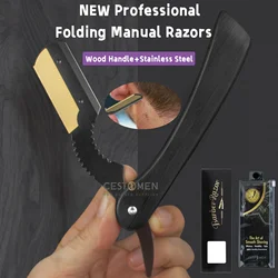 New Type Barber Razor Haircut Beard Eyebrow Shaving Tools Manual Straight Edge Stainless Steel Razors Hairdresser Accessories
