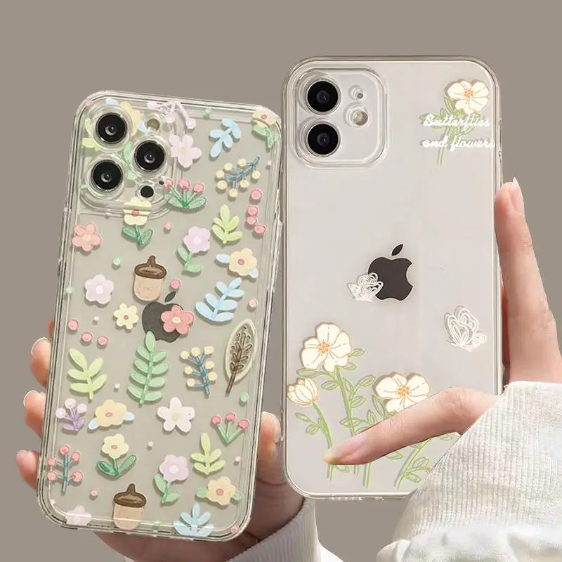 Luxury Floral Clear Phone Case Elegant Design with Premium