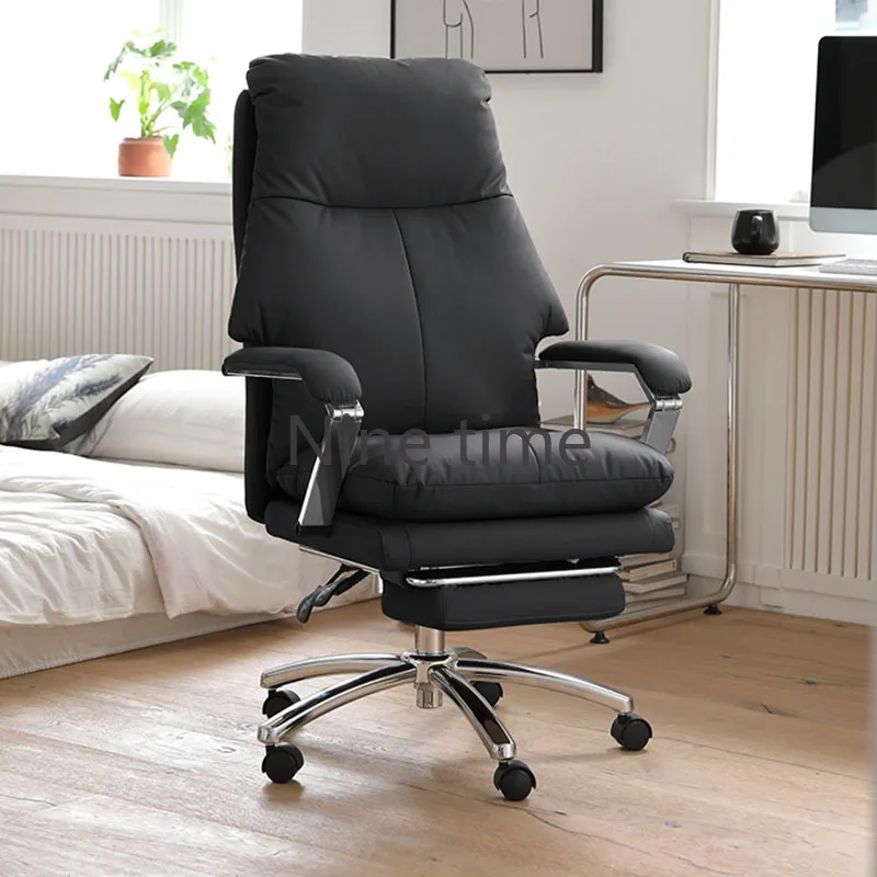 Leather Bedroom Office Chairs Autofull Executive Armchair Foot Rest Computer Chair Mobile Modern Sillas De Espera Furnitures