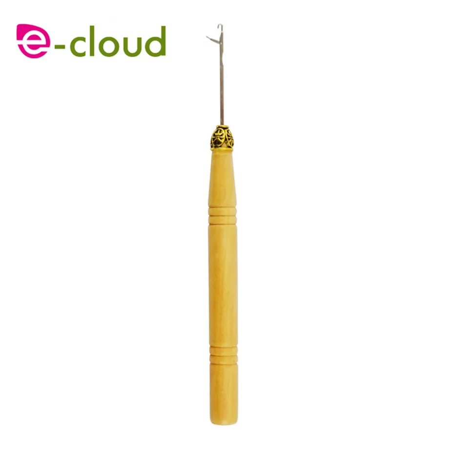 5pcs/lot Wood Handle Latch Crochet Hook Hair Weave Needle Hook For