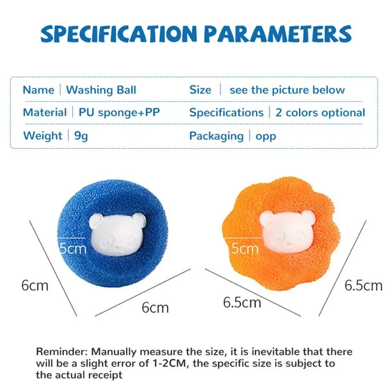 1/2/3PCS Laundry Ball Kit Reusable Washing Machine Hair Remover Ball Cleaning Lint Fuzz Pet Hairs Clothes Household Product laundry ball