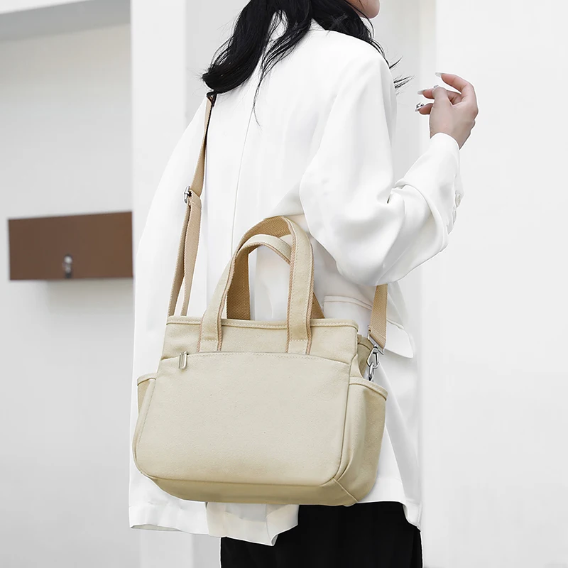 Damen Leinentasche Vintage - Große Canvas Shopper Mit Graffiti Print