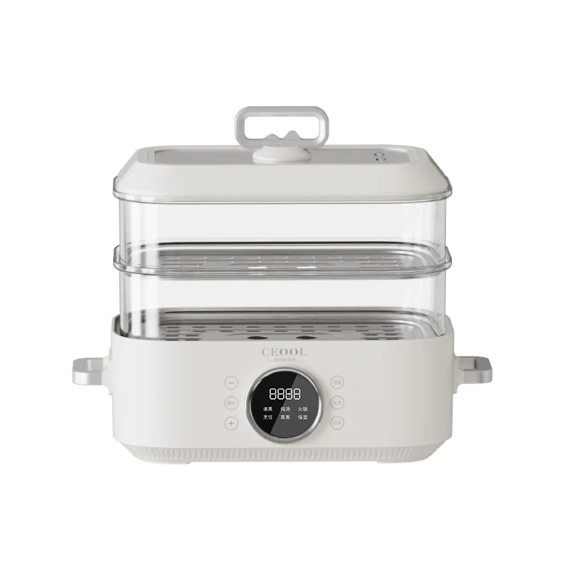 220V Electric Steaming Cooker Household Automatic Multi Cooker Electric Hot Pot Steamer 1 Layer/2 Layers Available
