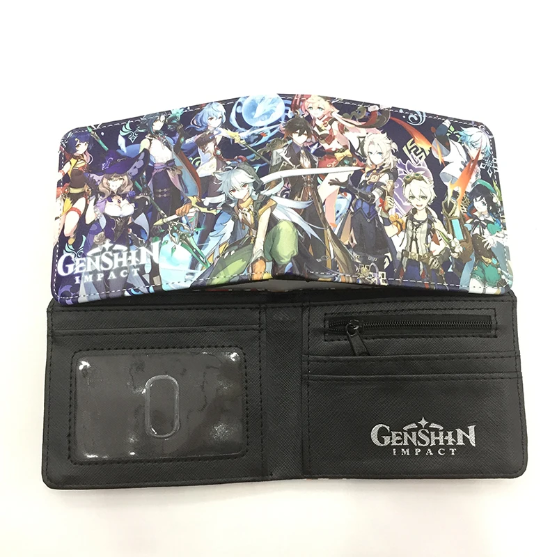 Hot Game Genshin Impact Wallet Short Purse for Student With Credit Card Holder Coin Pocket