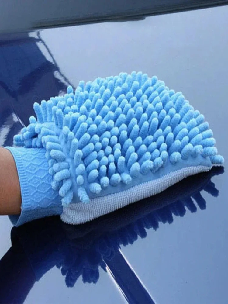 Car Wash Gloves Chenille Coral Fleece Gloves Washing Wiper Car Cleaning Towel Auto Dust Washer Mitt Cleaning Accessories car cleaning gloves