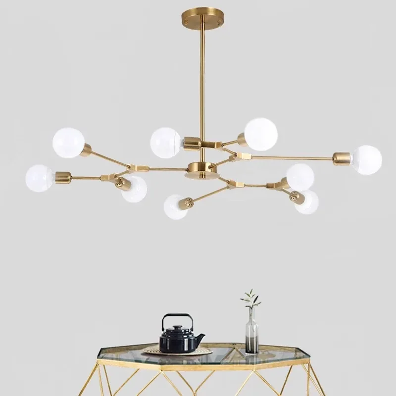Post-modern Light Luxury Pendant Lamp Home Decor 3/6/9 Head Branch Chandeliers Bedroom Living Room Shop Lighting E27