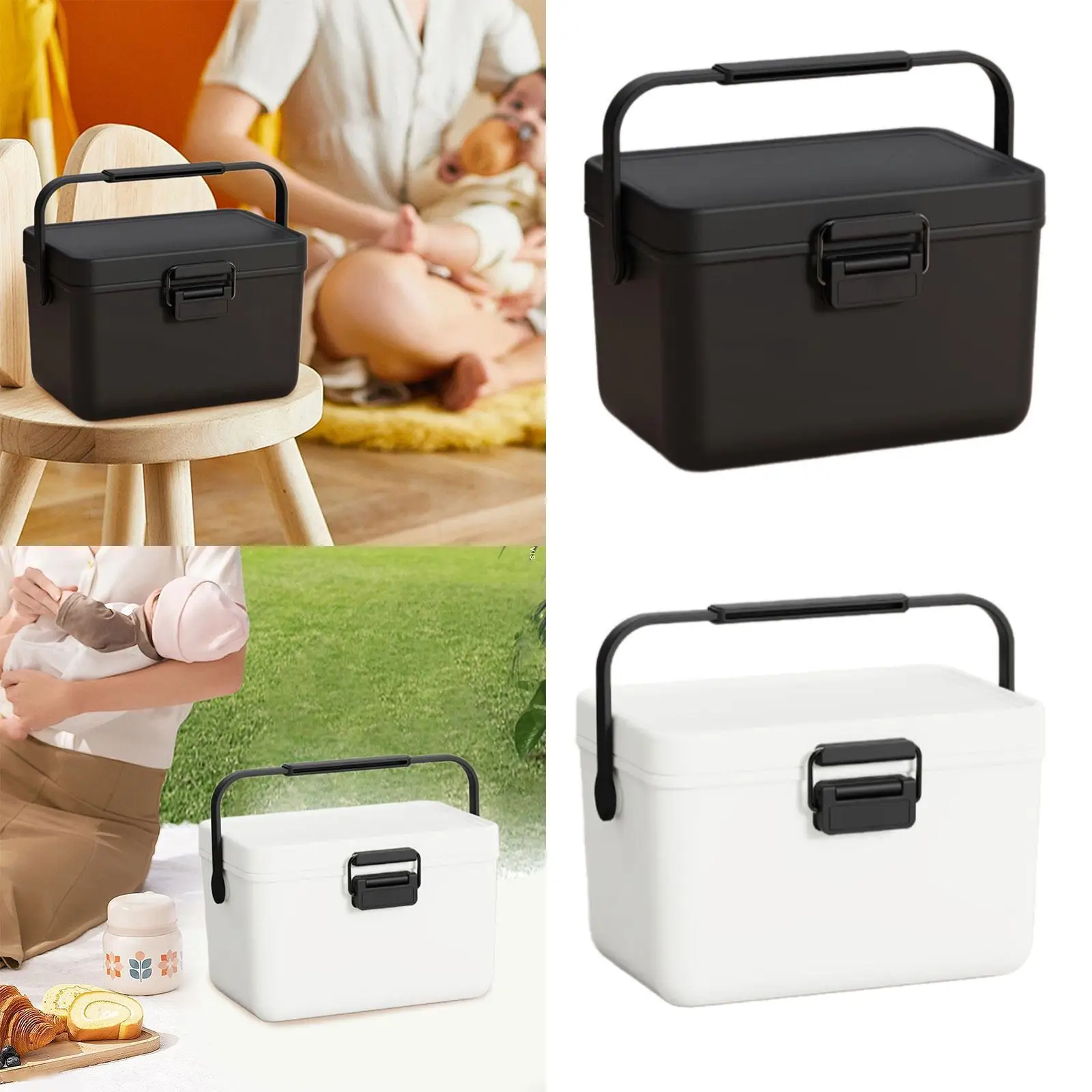 Cooler Box Ice Chest Small 3.8L Personal with Handle Container Hot/Cold Retention Cooler for Beach Picnic Party Outdoor