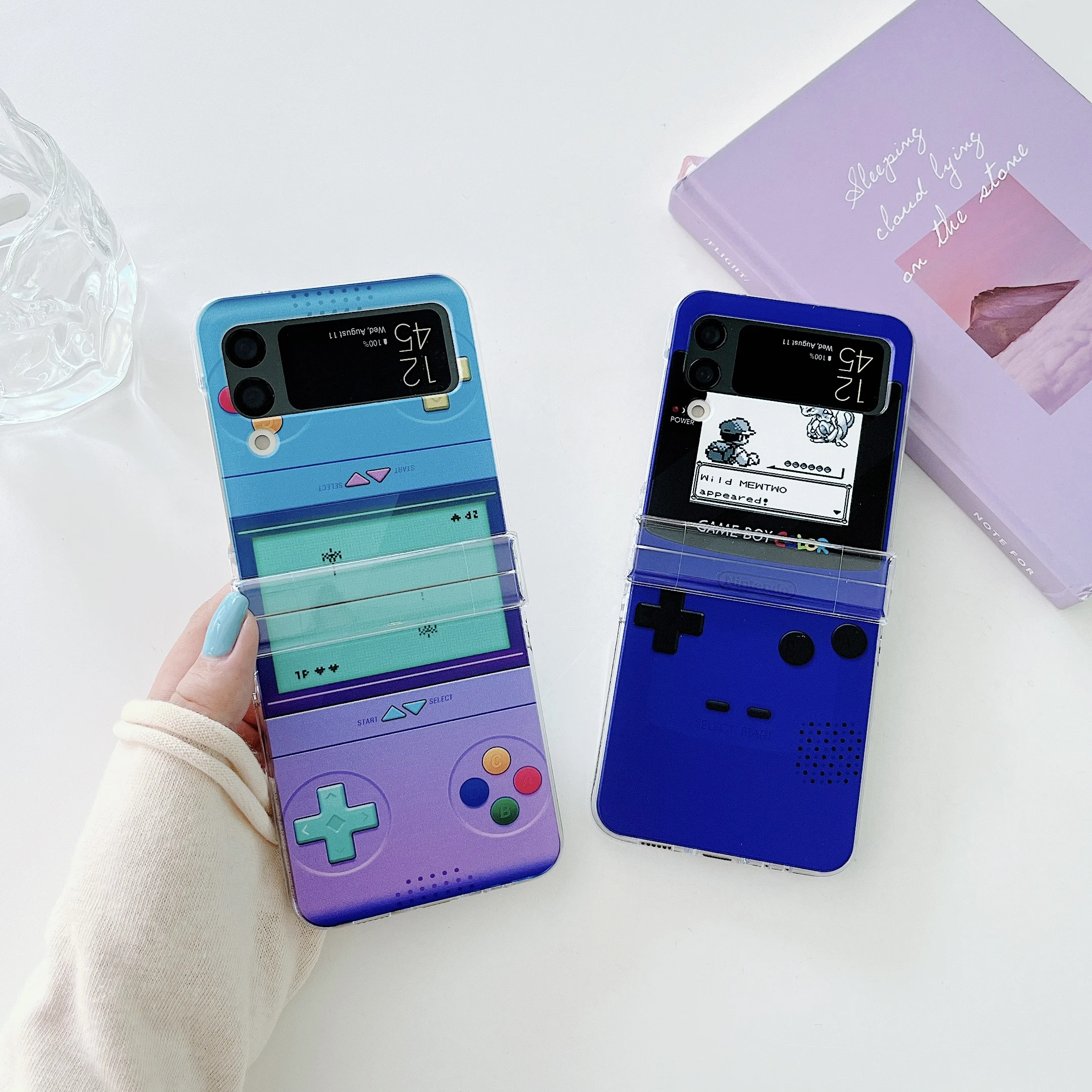 z flip3 cover 3 in 1 Lovely Slim Gamepad Cover for Samsung Galaxy Z Flip 3 Flip3 5G Hard Plastic Ultra Thin Hinge Protective Shockproof Case galaxy z flip3 phone case