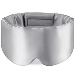 Luxurious 100% Mulberry Silk Sleep Mask - Ultra-Soft Light-Blocking Eyemask (Light Gray)