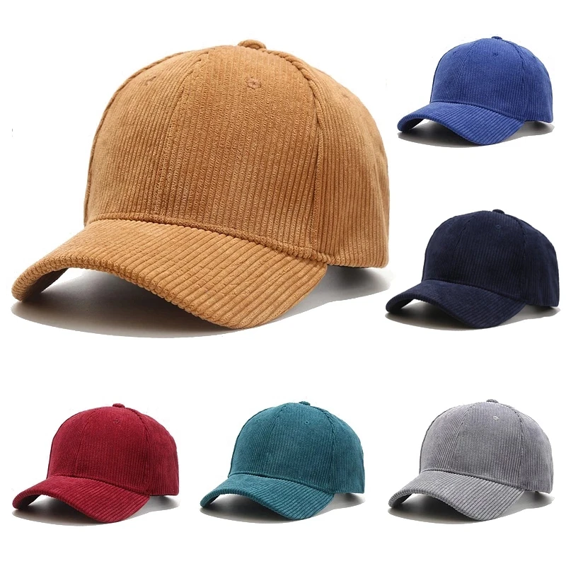 Spring Autumn Corduroy Baseball Cap Unisex Vintage Baseball Hat Women Men Outdoor Adjustable Hip Hop Gorras Snapback_voghion.com