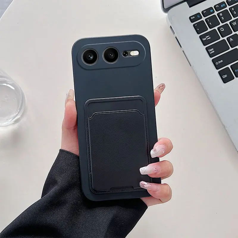Candy Color Wallet Card Holder Phone Case
