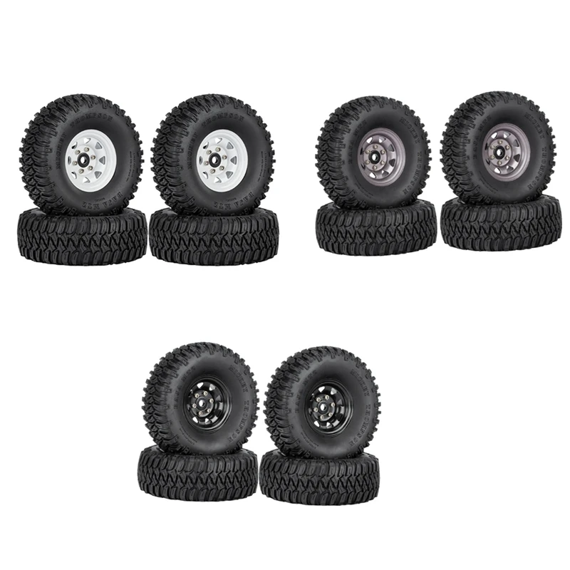 

4PCS 1.55 Metal Beadlock Wheel Rims Tires Set For 1/10 RC Crawler Car Axial Yeti Jr RC4WD D90 TF2 Tamiya CC01 LC70 MST