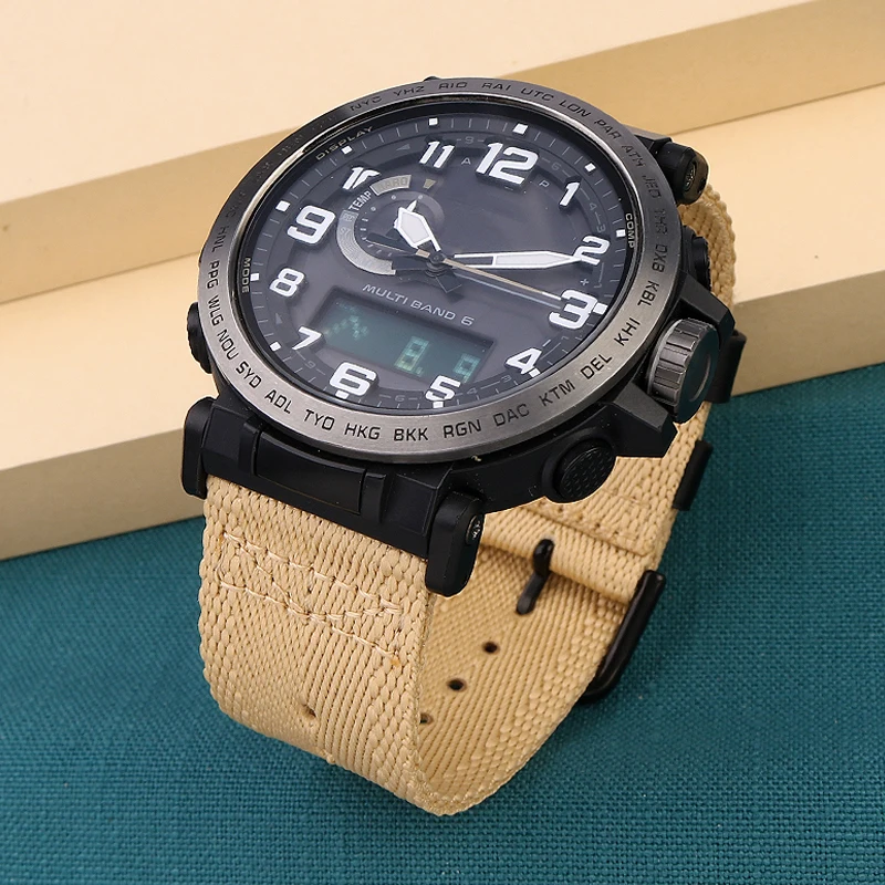 Quick Release Nylon Strap is Suitable For Casio Mountaineering Ver Strap Prw6600 Prg-600650 Protrek Series Nylon Strap 24m - Image 4